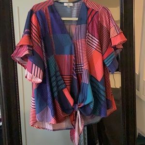 Fun color block blouse from vici!